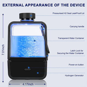 Generatore di Acqua Idrogenata Portatile USB da 350ml, 2000ppb, Ionizzatore Alcalino, Bottiglia per Acqua Idrogenata - Product Image 6
