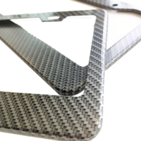 Cadre de plaque d'immatriculation en fibre de carbone, 2 et 4 trous, style sport, norme américaine, ensemble de supports de plaque d'immatriculation pour voiture