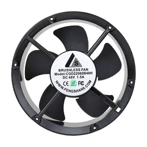 Üst Motor yuvarlak Fan 20060 200*200*60mm DC 12V/24V/48V eksenel akış fanı