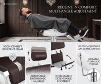 Fauteuil de Barbier Vintage Robuste avec Pompe Hydraulique, Cuir Marron, Fauteuil Inclinable pour Salon de Coiffure Homme