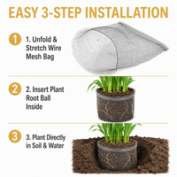 Panier en treillis métallique tricoté en acier inoxydable 304, protection racinaire pour plantes, anti-campagnols, rongeurs et taupes, pour arbres, légumes, fleurs et bulbes