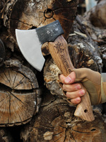 Nouvelle Hache de Viking en Acier à Haute Teneur en Carbone, Qualité Industrielle, Tactique de Survie en Extérieur, Manche en Bois, 55HRC, pour Couper le Bois