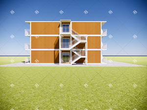 Casa contenedor de lujo de 3 pisos, prefabricada, paquete plano desplegable de China, edificio de oficinas prefabricado de huracán prefabricado llave en mano - Product Image 4