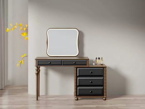 Modern Makeup <b>Vanity</b> <b>Table</b> with Oval <b>Mirror</b> and Storage Drawers for Bedroom Furniture - Product Image 1
