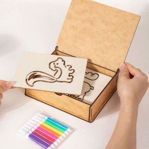 Kit de Dessin Animaux Mignons Dinosaures Insectes Créatures Marines : Apprenez à Dessiner Tout avec un Contenant en Bois - Product Image 6
