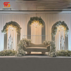 ฉากหลังอะคริลิคทรงโค้งรูปตัวยูสีขาวคุณภาพสูงทันสมัยสำหรับตกแต่งงานแต่งงาน หรูหรา ทนทาน ปรับขนาดได้ - Product Image 2