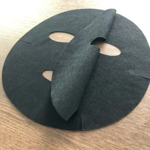Fiber maske maskesi bez 52g pamuk kadın özelleştirilebilir maske yaprağı nemlendirici Paper lace kağıt bambu kömür emici yağ siyah