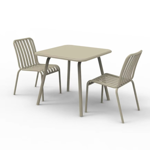 Conjunto de <span class=keywords><strong>Mesa</strong></span> y Sillas de Comedor para Exteriores de Estilo Nórdico, Muebles Cuadrados de Aleación de Aluminio para <span class=keywords><strong>Playa</strong></span>, Cafetería, Tienda de Té con Leche, <span class=keywords><strong>Mesa</strong></span> de Ocio para Exteriores - Product Image 1