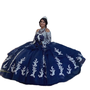 Vestido de Noche de Quinceañera con Hombros Descubiertos, Escote Corazón, Apliques Florales, Largo hasta el Suelo, para Fiesta Formal, Cintura Natural, Transpirable - Product Image 6