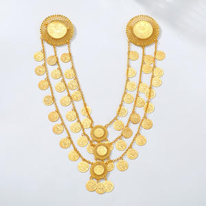 Collar de Cadena con Múltiples Capas y Borlas de Monedas, Estilo Hip Hop, Joyería de Moda Kaimei <span class=keywords><strong>2026</strong></span>, Collar Retro con Doble Broche, Cadena Corporal de Aleación Dorada - Product Image 2
