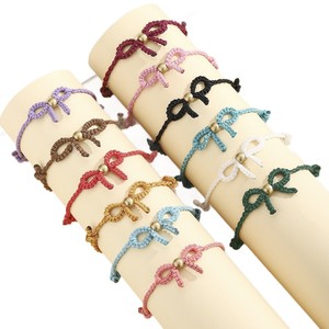 Nouveau <span class=keywords><strong>Bracelet</strong></span> en Corde Tressée Coloré avec Nœud Papillon 2026, Cordon Coulissant Ajustable, <span class=keywords><strong>Bracelet</strong></span> Tissé à la Main, Bijou Empilable pour Femme - Product Image 5
