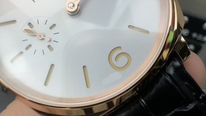 Reloj Mecánico Clásico para Hombre, Diseño OEM ODM, Oro Rosa, Segundero Pequeño, Correa de Cuero Negra, Resistente al Agua, para Negocios - Product Image 2