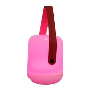 Bombilla LED Portátil de Plástico y Aluminio Rosa con Correa Roja, Temperatura de Color Dual (3000K/6500K), Control Manual por Botón - Product Image 1