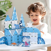 Tuiles Magnétiques Éducatives pour Enfants, Kit de Construction DIY Animaux Marins, Feuilles Magnétiques Colorées, Jouet Blocs de Construction Magnétiques
