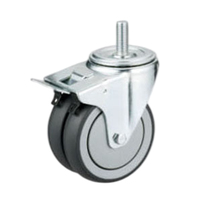 Nouvelle Arrivée Roue Pivotante Industrielle à Double Roulement à Billes en TPR + PP de Qualité Supérieure 100mm/125mm, Charge 220kg/240kg