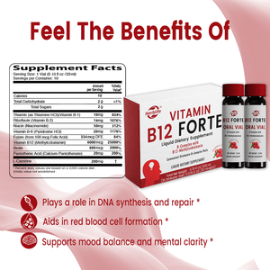 อาหารเสริมวิตามินบี 12 รสราสเบอร์รี่ชนิดน้ำ Haccp OEM สำหรับเสริมพลังงาน บรรจุ 10 ขวดแบบดื่มได้ - Product Image 2