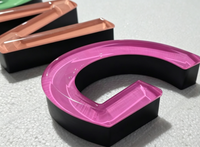 Enseigne lumineuse LED personnalisée en résine 3D, lettres en acrylique cristal époxy, étanche pour extérieur, logo de magasin, signalétique lumineuse