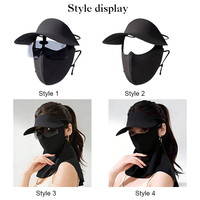 Casquette de protection solaire unisexe en soie glacée avec visière intégrée et lunettes de soleil intégrées pour l'extérieur