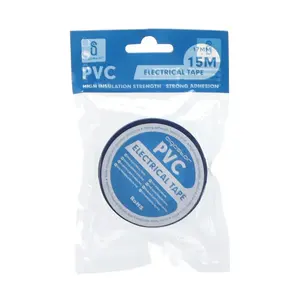 Nastro isolante in PVC, 0,13 mm x 17 mm x 15 m, blu, ideale per isolare, riparare e proteggere le connessioni elettriche. - Product Image 2