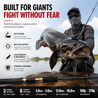 Canne à pêche en fibre de carbone robuste 2 pièces pour spinning et casting, 1,8m 3,0m, poignée EVA, pour la pêche au snakehead, à la carpe, en lac et en ruisseau - Vente en gros