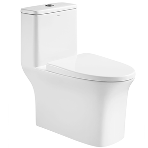 Inodoro de una pieza Arrow, alargado, de cerámica blanca, con sifón de chorro autolimpiante y doble descarga, diseño moderno de Foshan para uso en baño. - Product Image 2