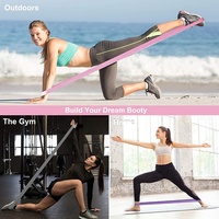 Cinta elástica de algodón con Logo personalizado para entrenamiento, conjunto de lazo de 2M de largo para Yoga y ejercicio con asa