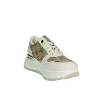 Sneakers con plateau spesso beige in pelle sintetica allacciate da donna Laura Biagiotti, ammortizzate - Product Image 5