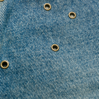 Shorts en jean délavé Y2K personnalisés, élégants, avec œillets creux, jorts vintage, coupe décontractée, shorts pour femmes