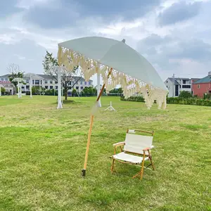 Outdoor Umbrella Beach Umbrella Macrame Umbrella with tassel for patio garden