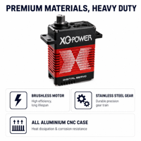 Гигантский сервопривод для радиоуправляемых моделей 100/150/180 кг XQ POWER, бесщеточный, с последовательной шиной, водонепроницаемый, в алюминиевом корпусе с ЧПУ, для роботизированных рук