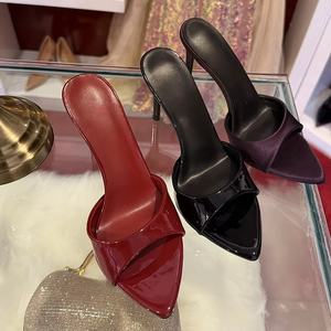 Sandalias de Tacón de Aguja Alto para Mujer, Zapatos de Novia de Cuero de Calidad, con Amortiguación y Punta Cuadrada, para Verano y Otoño - Product Image 4