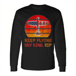 Keep Flying <b>Sky</b> <b>King</b> Rip Aviation Veteran Pilot Long Sleeve T-Shirt - Product Image 2