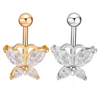 Pendentif papillons transparents, anneau pour le nombril, bijou de ventre, Piercing pour le corps, vente en gros,