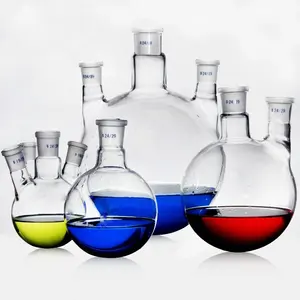 Transparents 50-20000ml चार-nacked प्रतिक्रिया पोत शीर्ष फ्लास्क Lids रसायन विज्ञान प्रयोगशाला के उपकरण ग्लास फ्लास्क