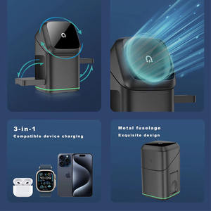 <span class=keywords><strong>Chargeur</strong></span> sans fil magnétique rotatif automatique tactile pliable Qi2 15W Praiser pour <span class=keywords><strong>iPhone</strong></span> Samsung Xiaomi Phone Apple Watch et AirPods - Product Image 3