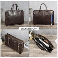 Porte-documents en cuir pleine fleur Contact's pour homme, sac pour ordinateur portable 16 pouces avec fermeture à pression, sac de travail professionnel, doublure en toile de coton