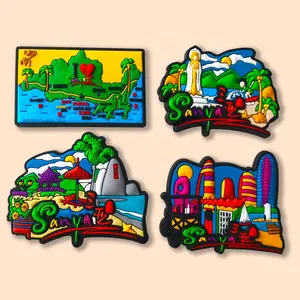 Benutzer definierte weiche PVC Kühlschrank Magnet Gummi 3d Stadt Landschaft Kühlschrank Magnet