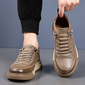 Mocasines de Cuero con Punta Redonda y Suela de Goma Antideslizante, Zapatos de Conducir para Hombre de Primavera - Product Image 3