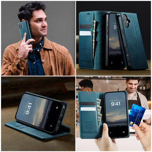 Ốp lưng iPhone da PU doanh nhân, có khe đựng thẻ & giá đỡ, nắp gập từ tính, ví đựng thẻ cho iPhone 17 16 15 14 13 12 Pro Max - Product Image 5