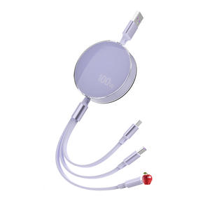 Câble USB de charge rapide 3 en 1 100W 5A, conducteur en cuivre pur, adapté pour <span class=keywords><strong>iPhone</strong></span>, Android, type C, ordinateur, gaine en TPE - Product Image 2