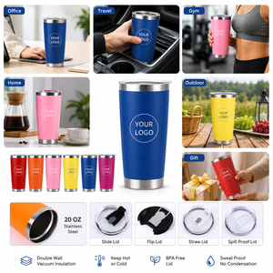 20oz Stainless Steel Car Tumbler Custom Logo Vacuum Insulated Travel Cup With Leak Proof Lid OEM Factory For Promotional Gift - Product Image 3