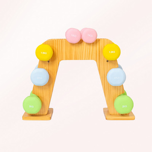 Haltères à tête plate en vinyle mat pour le <span class=keywords><strong>yoga</strong></span> et la remise en forme, haltères en fonte solide pour hommes et femmes, équipement d'entraînement à domicile - Product Image 2