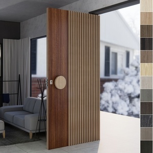 Porte pivotante d'entrée en bois massif de haute qualité, moderne et antivol, pour villa, appartement, salon, fabriquée en Chine - Product Image 1