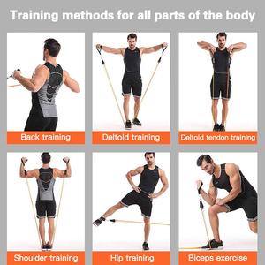 ZJfit ชุดยางยืดออกกำลังกาย11ชิ้น150Lbs 300Lbs สายยางยืด200Lbs ความบันเทิงด้านกีฬา250Lbs - Product Image 4