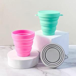 Ngoài trời Telescopic Nước súc miệng Mug xách tay uống chịu nhiệt độ cao Silicone ráp cà phê nước cup với nắp - Product Image 6