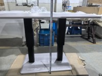 Table basse rectangulaire réglable en hauteur avec vérin à gaz stable ADA Manufacturer, double colonnes, pour salon