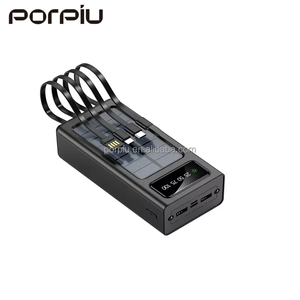 PORPIU Vente Chaude 30000mah <span class=keywords><strong>Portable</strong></span> Banque D'énergie <span class=keywords><strong>Solaire</strong></span> avec 2A <span class=keywords><strong>Chargeur</strong></span> Rapide 4 Câbles Interface D'entrée Micro USB - Product Image 2