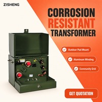 Transformateur monophasé immergé dans l'huile, série S, 60 Hz, pour extérieur, montage sur socle, 35 kV, résistant à la corrosion, bobinage en aluminium