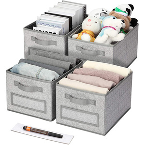 Household Storage Non-woven fabric Containers Box Gray Storage Bin