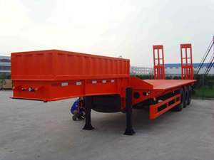 Plataforma rodante de cama baja de alta resistencia, remolque de camión, baja, con rampa, 4, 3 ejes, 40 pies, 100t, en venta, en Dubái - Product Image 2